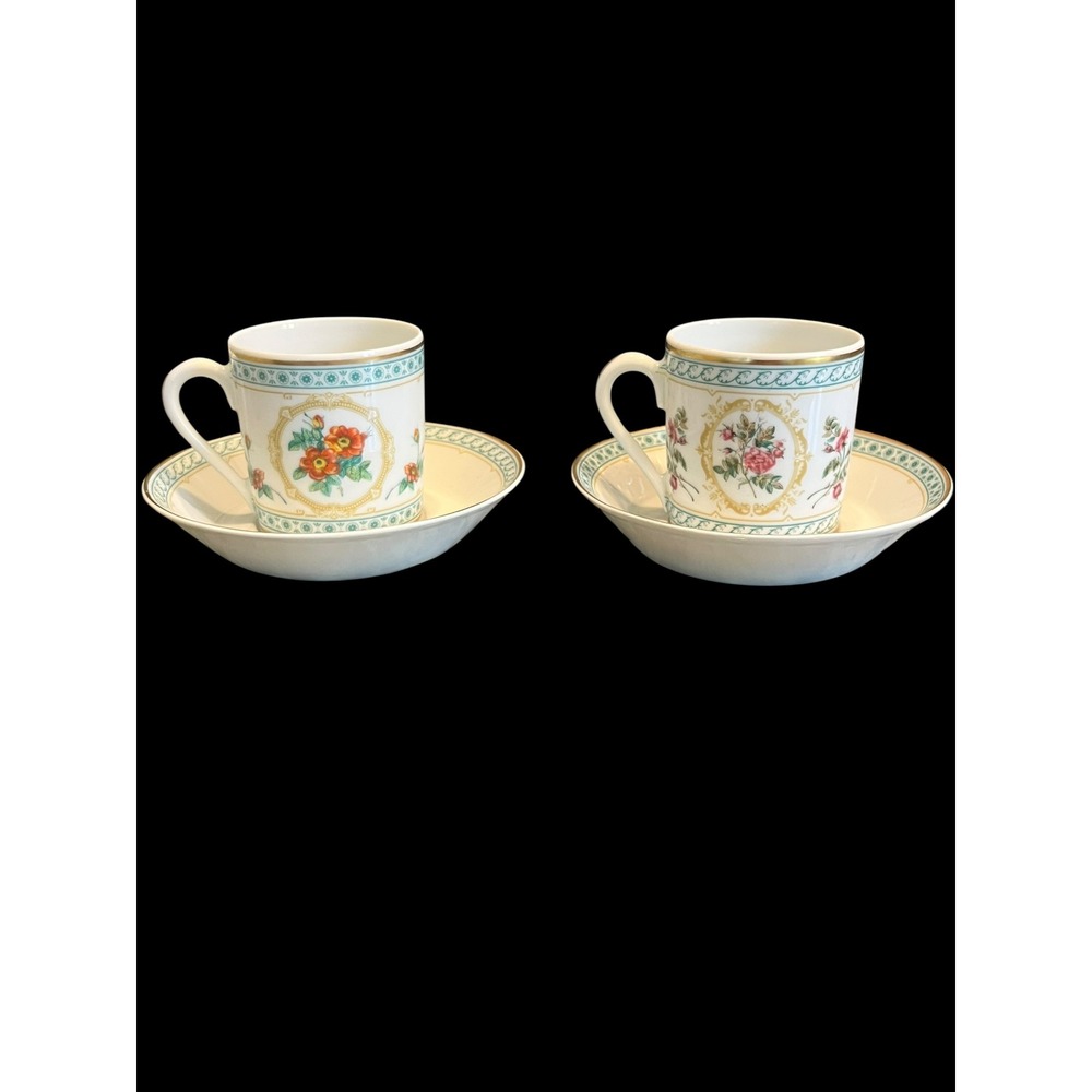 Haviland Limoges Empress Josephine Austrian Copper Demitasse Cup Saucer Set 2